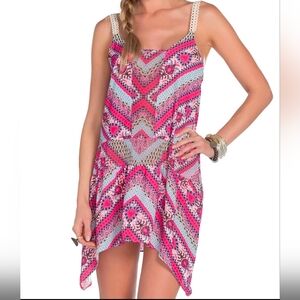BECCA by Rebecca Virtue size Large‎ Boho Aztec Southwestern Swim Cover Up Dress